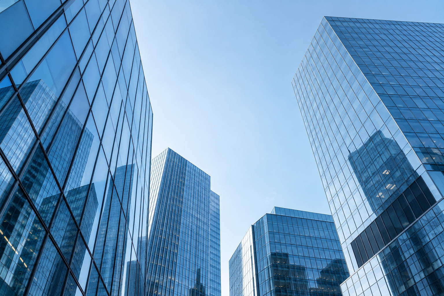 Modern glass office towers